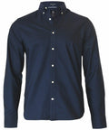 A Nimbus NB45M shirt featuring a navy blue color, long sleeves, and a button-down collar.