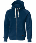 A Nimbus NB55F zip-up hoodie in blue, featuring white drawstrings and a front pocket.