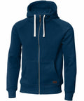 A Nimbus NB55M hoodie in blue featuring white drawstrings and front pockets.