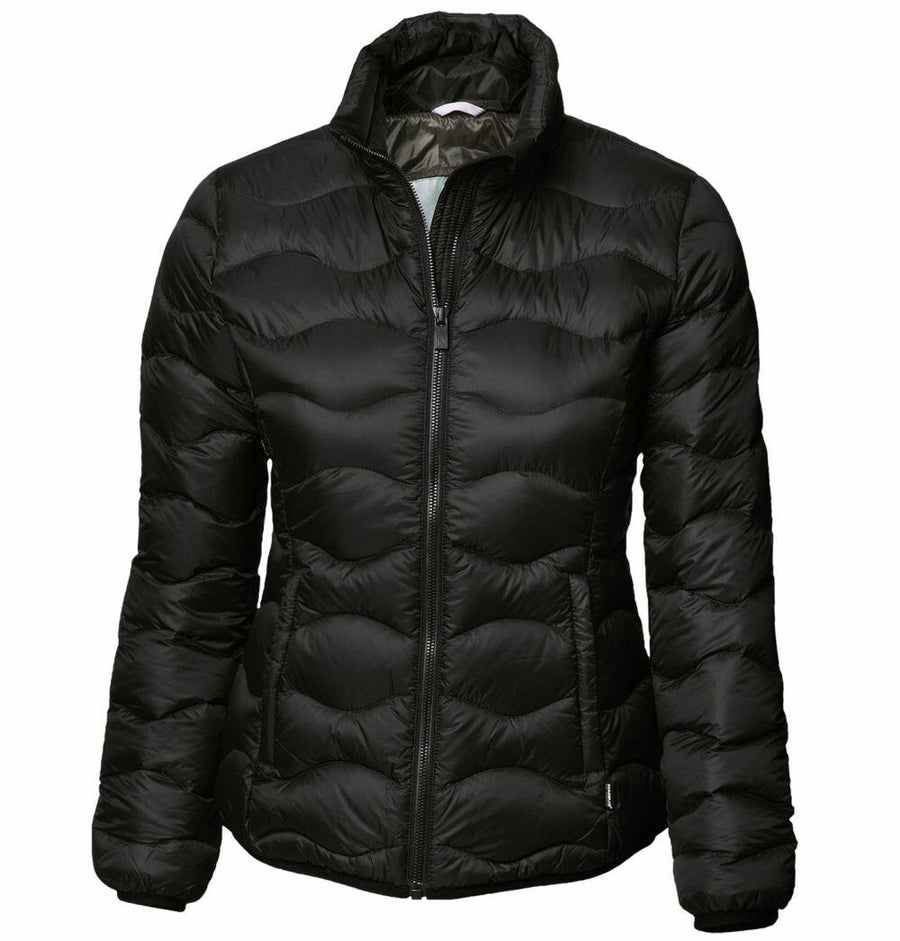 Nimbus NB60F black puffer jacket featuring a high collar and zippered front closure.