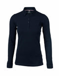 Long-sleeve NB71F black polo shirt by Nimbus, featuring a buttoned collar, displayed on a plain white background.