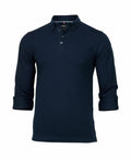 The NB71M by Nimbus is a navy blue button-up long-sleeve shirt featuring a classic collar and rolled-up sleeves.