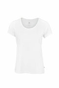 A Nimbus NB73F short-sleeve T-shirt, featuring a round neckline and a plain white design, is displayed against a white background.