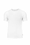 The NB73M by Nimbus, a plain white short-sleeve t-shirt, displayed against a white background.