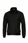 Nimbus NB82M black zip-up jacket featuring a high collar, long sleeves, and ribbed cuffs and hem.