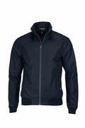 The Nimbus NB82M is a stylish black zip-up jacket featuring a high collar and long sleeves, elegantly displayed against a plain white background.