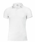 A Nimbus NB86M polo shirt in plain white, featuring short sleeves and a collar.