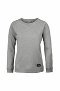 Nimbus NB87F, a gray crew neck sweatshirt featuring long sleeves and a small black label on the bottom left.