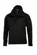 The Nimbus NB89M is a black waterproof jacket that includes a hood and features multiple pockets.