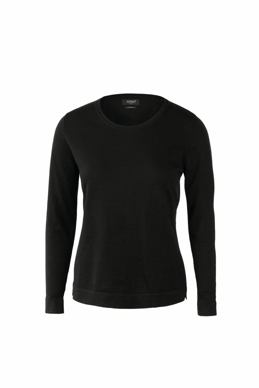 The NB94F by Nimbus is a plain black long-sleeve sweater displayed against a white background.