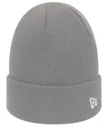 A charcoal New Era NE002 beanie featuring a folded brim and a discreet white logo on the side.