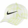 Nike NK327 baseball cap in white and light green pattern with a black swoosh logo on the front.