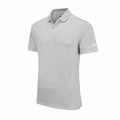 Nike's NK342 is a light gray short-sleeve polo shirt featuring a small swoosh logo on the left sleeve. The design includes a collar and a three-button placket, offering a simple and sleek aesthetic.