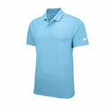 Displayed on a white background is the Nike NK342, a light blue polo shirt featuring a classic collar and three-button placket, with a subtle logo on the left sleeve.