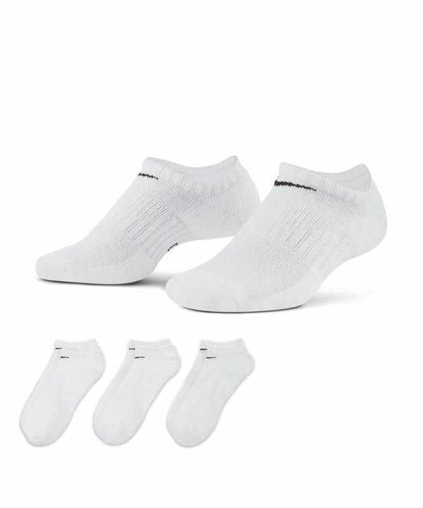 Image shows a set of five white NK360 low-cut ankle socks by Nike displayed against a plain background.