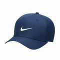 A navy blue NK386 baseball cap featuring a curved brim and adorned with a white Nike swoosh logo on the front.