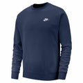 The NK388 sweatshirt by Nike features a navy blue design with long sleeves and a small white logo on the left chest, set against a plain white background.