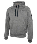 The Nike NK391 hoodie, featuring a kangaroo pocket and black drawstrings, is showcased against a white background.