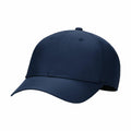 A Nike NK393 baseball cap featuring a plain navy blue design with a curved brim and a button on top.