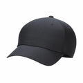 The Nike NK393 is a plain black baseball cap featuring a curved brim and a six-panel design. It includes a button on top and air holes for ventilation, displayed against a white background.