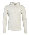 A plain, long-sleeve hoodie in light beige with a drawstring hood and a small white Nike logo on the left chest, shown against a white background. Product Name: Hoodies.