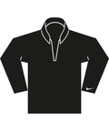 The Sports Overtops is a black, long-sleeve jumper with a collar and V-neck, featuring a small Nike logo on the left sleeve, shown in a simple flat illustration against a white background.