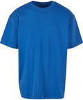 A plain blue T-shirt short-sleeve T-shirt is displayed on a white background, shown from the front with no visible logos or designs.