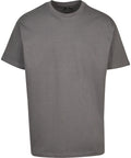 A plain grey T-shirt short-sleeve tee with a crew neckline, shown on a white background and featuring no logos, patterns, or graphics.