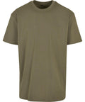A T-shirts product in olive green with short sleeves, a crew neck, and a relaxed fit is shown against a white background.