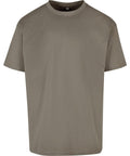 A T-shirts product with short sleeves and a crew neck in solid muted khaki, shown on a flat white background.