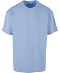 A light blue T-shirt short-sleeve crew neck is shown on a white background. The design is simple and plain, with no visible logos, patterns, or graphics.
