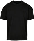 A T-shirts product is shown against a white background, featuring a plain black colour, short sleeves, crew neckline, and a loose fit with no visible patterns or logos.