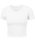 A cropped, short-sleeved white T-shirt from the T-Shirts collection shown on a white background.
