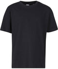 The image features a Kids oversized tee by New Morning Studios. This short-sleeve, crew neck shirt is plain black with a classic, minimalist design and no visible logos or decorations, displayed against a white background.