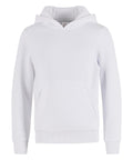 The Hoodies jumper features a plain white design with a front pocket and long sleeves, shown against a white background.
