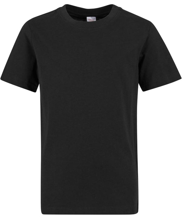 The Kids Basic Regular Fit Tee by New Morning Studios is shown on a white background. This short-sleeved black crew neck T-shirt features a simple, logo-free design with no visible patterns or graphics.