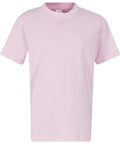 A plain light pink T-shirt short-sleeve shirt is displayed from the front on a white background.
