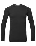 The NN270 shirt by Onna by Premier, featuring a plain black design with long sleeves, is presented against a white background.