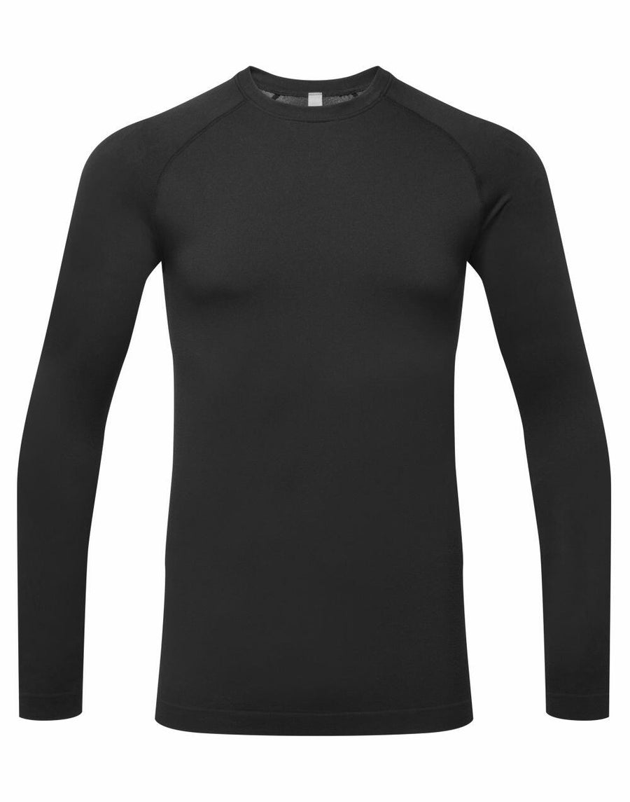 The NN270 shirt by Onna by Premier, featuring a plain black design with long sleeves, is presented against a white background.