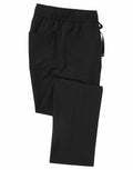 The NN500 by Onna from Premier are black pants featuring an elastic waistband and drawstring, complete with side pockets and a relaxed fit.