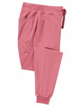 The NN610 from Onna by Premier features folded pink jogger pants with an elastic waistband, side pocket, and cuffed ankles against a white background.
