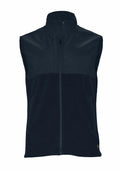 The Nimbus Play NP018 is a black sleeveless vest featuring a front zipper and a high collar, showcased against a plain background.