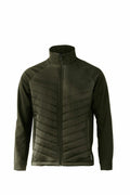 Nimbus Play's NP09M is an olive green zip-up jacket featuring quilted front panels and long sleeves.