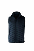 The product image features the Nimbus Play NP10M, a black quilted puffer vest with a high collar and front zipper, set against a white background.