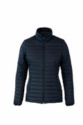 Product Description: The NP11F is a black quilted jacket by Nimbus Play, featuring a high collar and long sleeves, displayed against a plain white background.