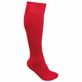 The PA016 sock by Kariban Proact, a bright red knee-high design, is showcased against a plain white background, highlighting its ribbed top for a secure fit.