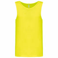 Kariban Proact PA441 bright yellow sleeveless athletic tank top with a plain design, set against a white background.