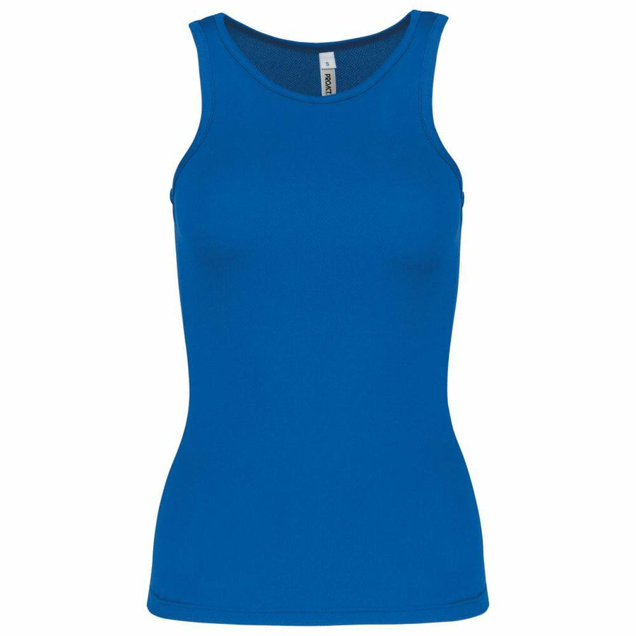 PA442 blue sleeveless tank top by Kariban Proact on a white background.