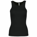 The PA442 by Kariban Proact is a black sleeveless tank top displayed on a white background.