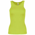 A PA442 lime green sleeveless tank top by Kariban Proact displayed on a plain white background.